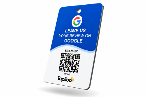 Tapiloo NFC Google Review Card with QR Code | Tap or Scan to Get Google Reviews